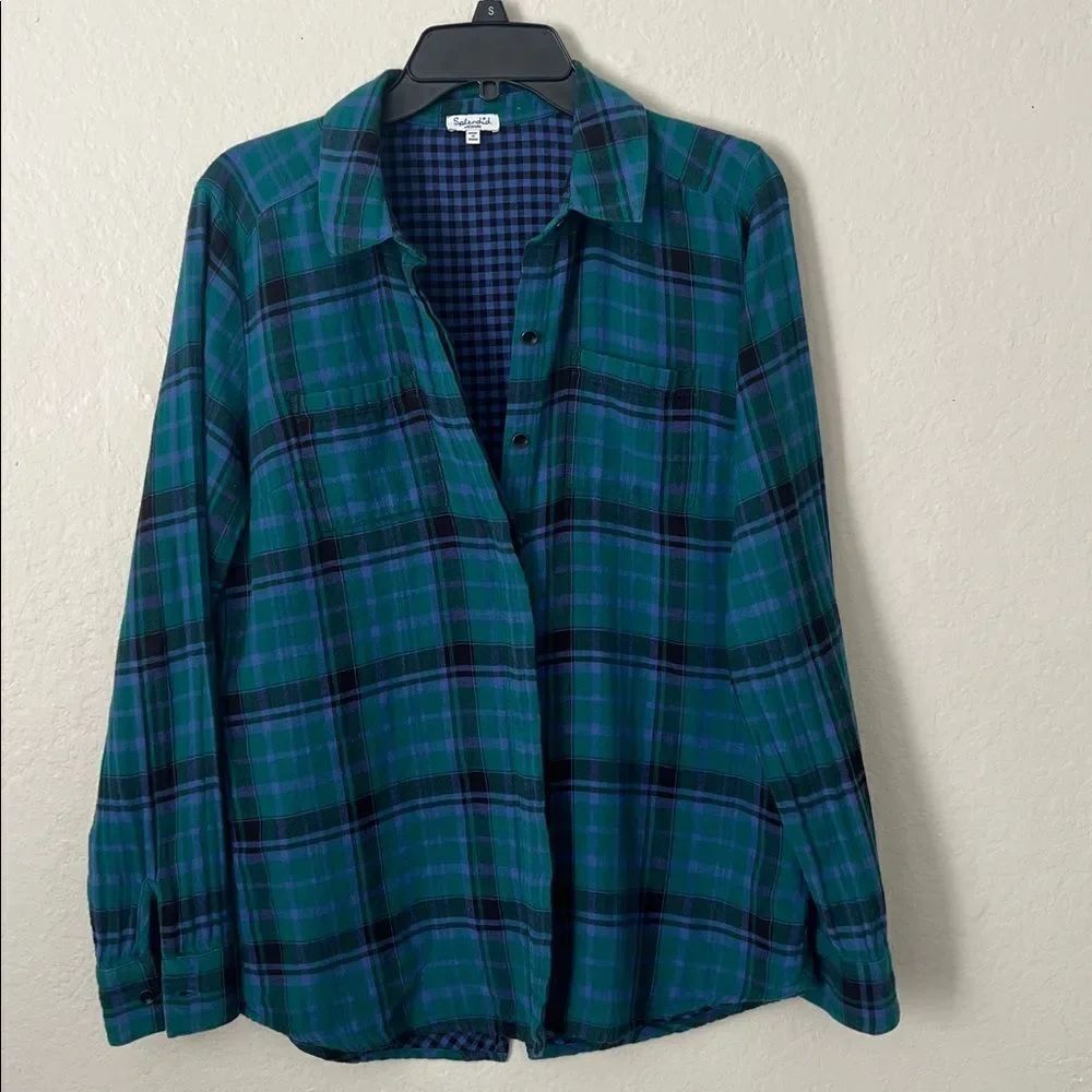 Splendid Women's Plaid Long Sleeve Button Up Shirt in SIze XS
